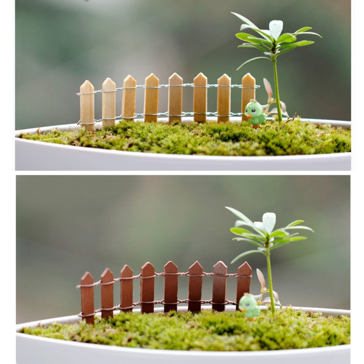 10 PCS Mini Small Fence Barrier Wooden Craft Wooden Small Fence Moss Micro-landscape Ornaments, Random Color Delivery