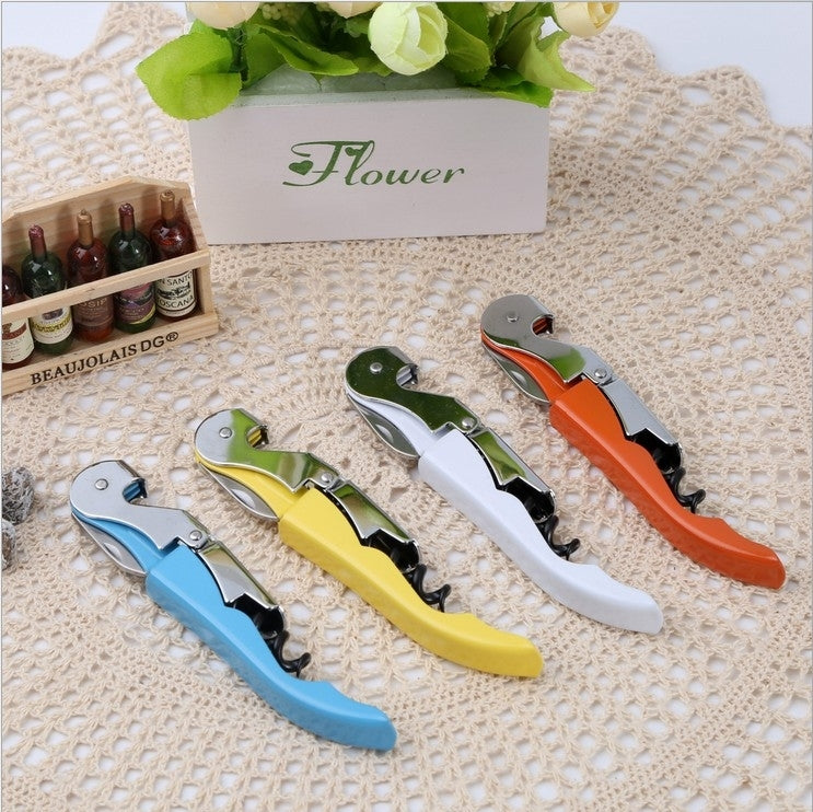 10pcs Multi-function Sea Horse Pattern Stainless Wine Bottle Opener, Can Opener Bottle Opener, Random Color Delivery