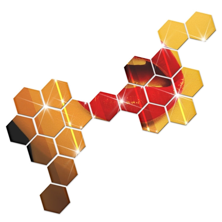 12 PCS 3D Hexagonal Mirror Wall Stickers Set, Size: 10*10cm, Size: 10*10cm (Gold), Size: 10*10cm (Red), Size: 10*10cm (Silver), Size: 10*10cm (Black)