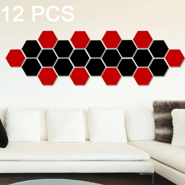 12 PCS 3D Hexagonal Mirror Wall Stickers Set, Size: 8*8cm, Size: 8*8cm(Silver), Size: 8*8cm (Black), Size: 8*8cm(Gold), Size: 8*8cm(Blue)