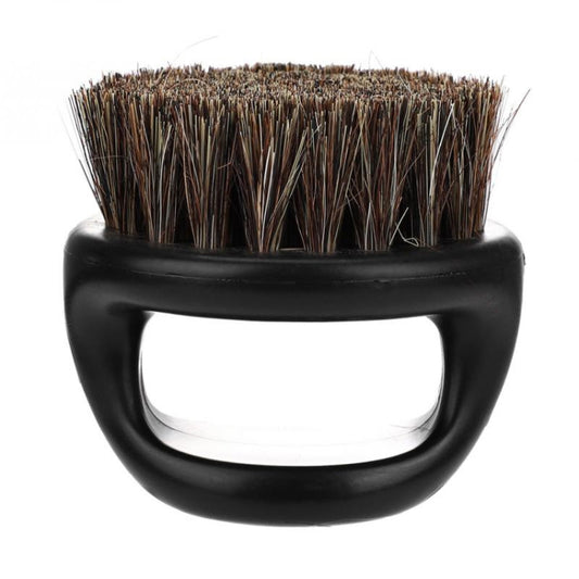 Men Ring Design Portable Boar Brush Black ABS Haircut Cleaning Shaving Brush
