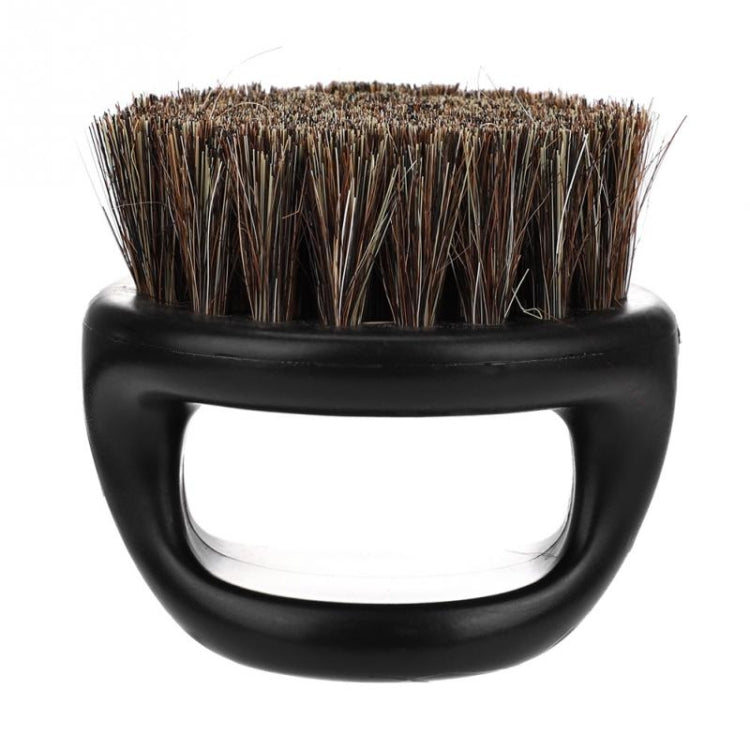 Men Ring Design Portable Boar Brush Black ABS Haircut Cleaning Shaving Brush