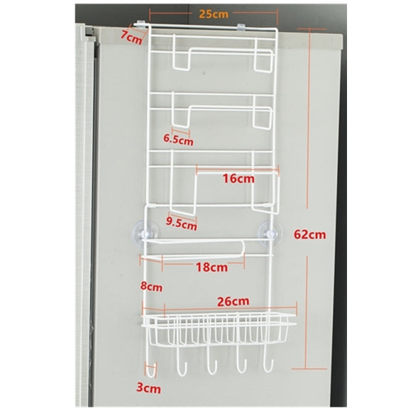 Multi-layer Fridge Storage Rack Side Shelf Sidewall Holder Multi-function Kitchen Organizer Household, Size: 25 x 9.5 x 62cm
