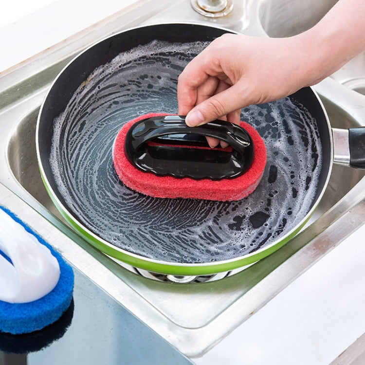 2pcs  Decontamination Sponge Hard Bottom Cleaning Brushes Dry and Wet Cleaning Brush for Kitchen / Cooking Bench / Bathroom / Bathtub , Random Color Delivery