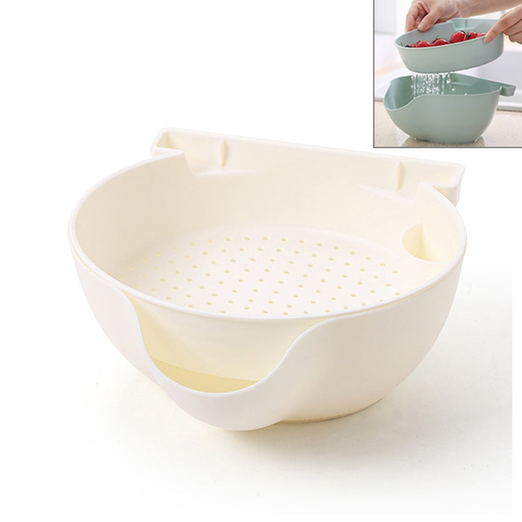 Kitchen Double Layer Fruit Bowl Washing Basket Lazy Bracket Snack Nuts Bowl