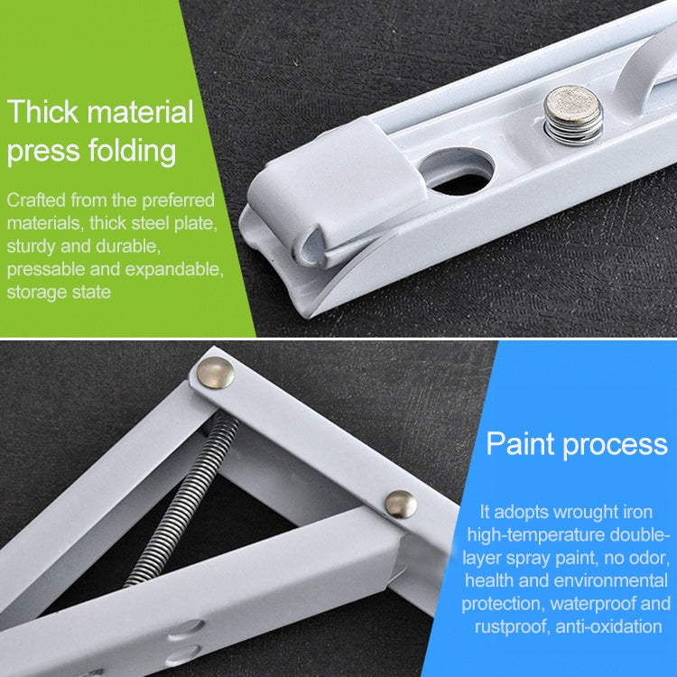 8 inch Wall-mounted Foldable Stainless Steel Spring Storage Shelf for Dining Table