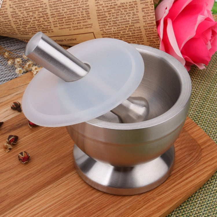 Kitchen Stainless Steel Garlic Food Mortar with Cover