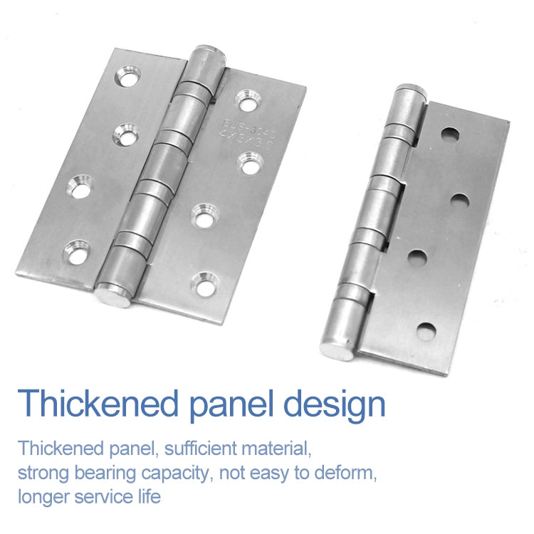 2 PCS Thick Stainless Steel Flat Hinges Home Cabinet Door Hinge, Size: 100x75mm