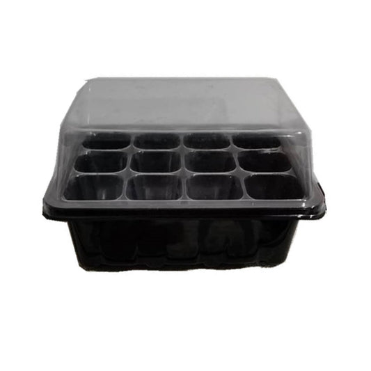 Seedling Tray Sprout Plate 12 Holes Nursery Pots Tray Lids Box For Gardening Bonsai Mini Greenhouse Nursery Plate, 12 Holes, 5pcs 12 Holes