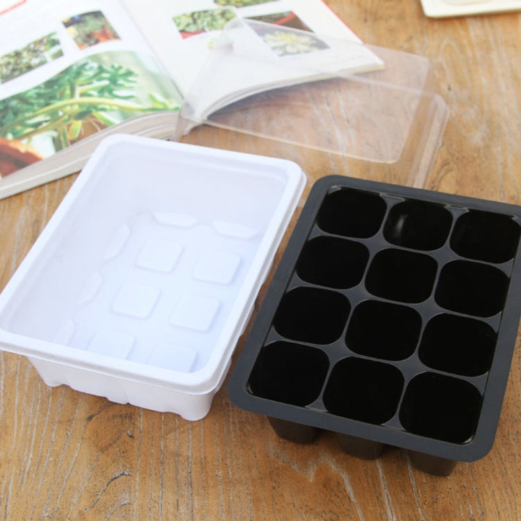 Seedling Tray Sprout Plate 12 Holes Nursery Pots Tray Lids Box For Gardening Bonsai Mini Greenhouse Nursery Plate