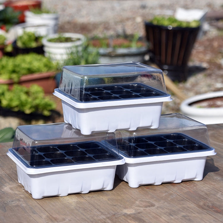 Seedling Tray Sprout Plate 12 Holes Nursery Pots Tray Lids Box For Gardening Bonsai Mini Greenhouse Nursery Plate