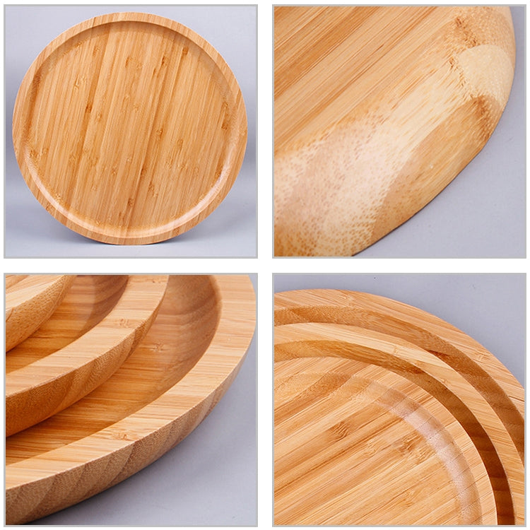 Household Creative Simple Round Bamboo Tea Tray Mini Tea Table, Diameter: 20cm