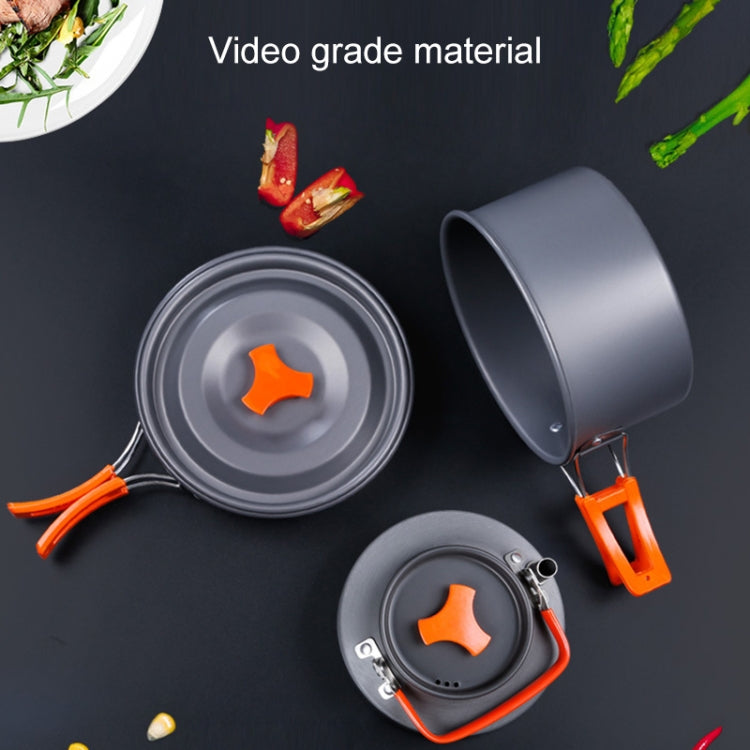 Hewolf 1692 Outdoor Camping Tableware Pots Cookwear Set for 2-3 Person