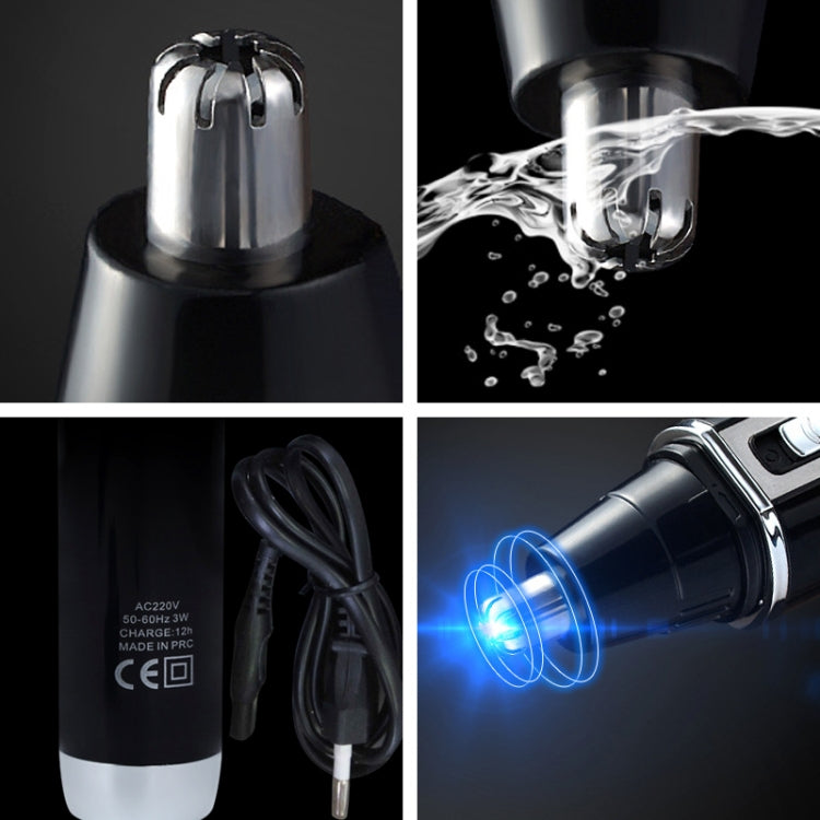 SPORTSMAN Four-in-one Rechargeable Ear Nose Trimmer Electric Shaver Beard Face Eyebrows Hair Trimmer For Men, EU Plug(Black, 220V)