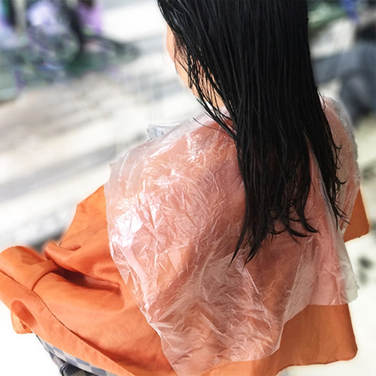 200 PCS One-time Hair Coloring Shawl/Cap Hairdressing Salon Hair Treatment Cloth Scarf(Transparent)