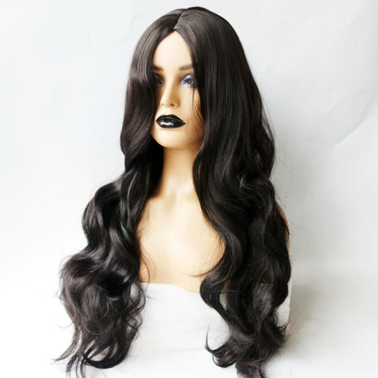 Centre-parted Big Curve Long Curls Wig Chemical Fiber Hair Full Headgear for Women