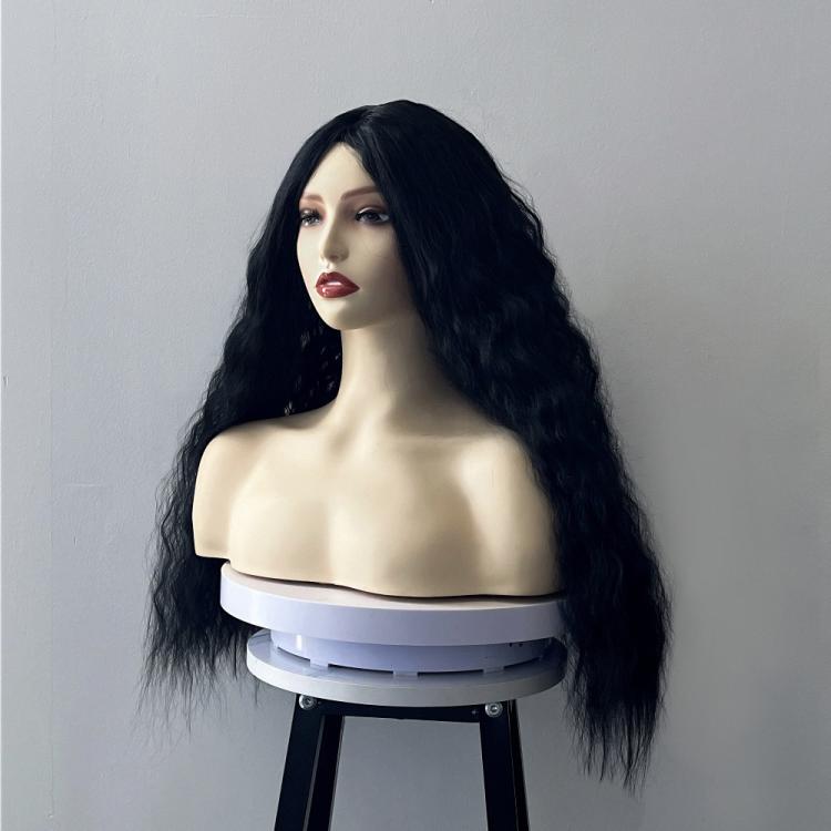 Corn Blanching Long Curly Hair Wig Headgear for Women