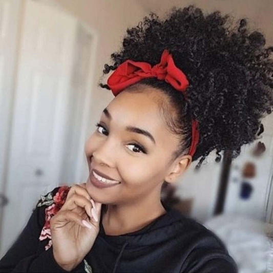 European and American Black People Explosion Head Fluffy Curl Hair Net Wig