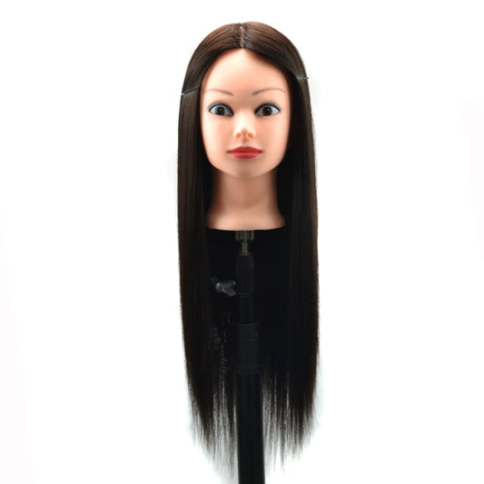 Practice Disc Hair Braided Mannequin Head Wig Styling Trimming Head Model, Black, Marron, Beige, Brown