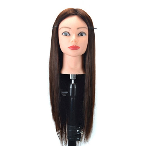 Practice Disc Hair Braided Mannequin Head Wig Styling Trimming Head Model, Black, Marron, Beige, Brown