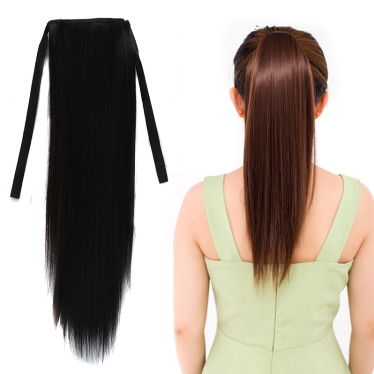 Natural Long Straight Hair Ponytail Bandage-style Wig Ponytail for Women，Length: 45cm