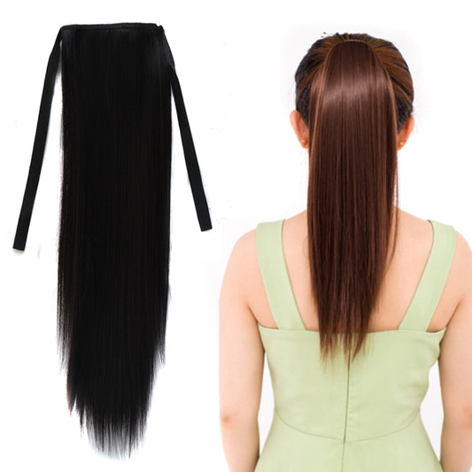 Natural Long Straight Hair Ponytail Bandage-style Wig Ponytail for Women，Length: 45cm