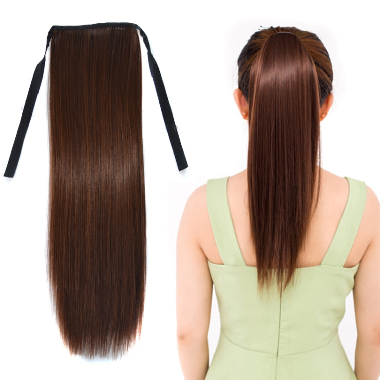 Natural Long Straight Hair Ponytail Bandage-style Wig Ponytail for Women，Length: 45cm