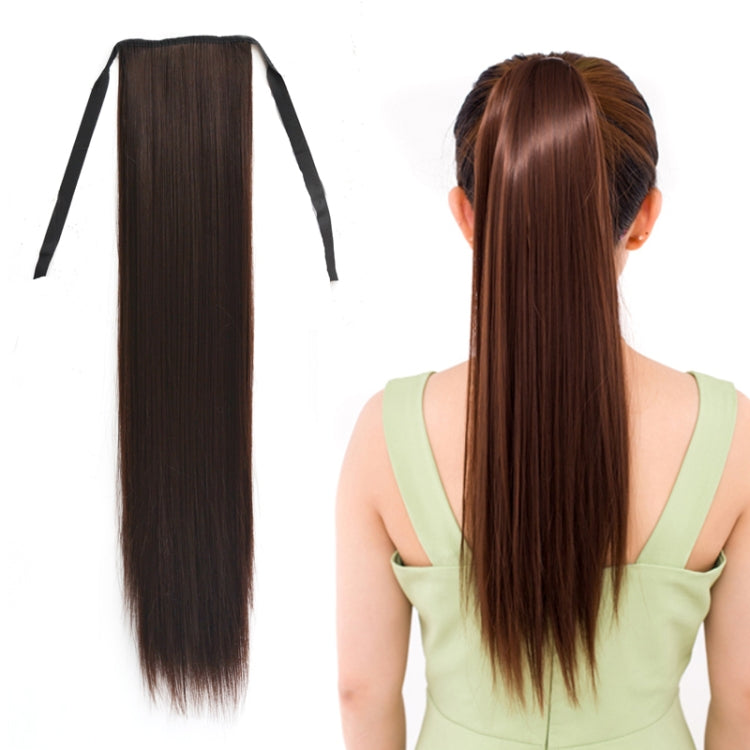 Natural Long Straight Hair Ponytail Bandage-style Wig Ponytail for Women，Length: 60cm