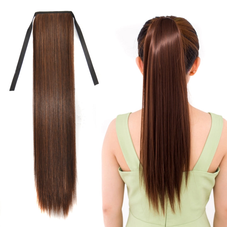 Natural Long Straight Hair Ponytail Bandage-style Wig Ponytail for Women，Length: 60cm