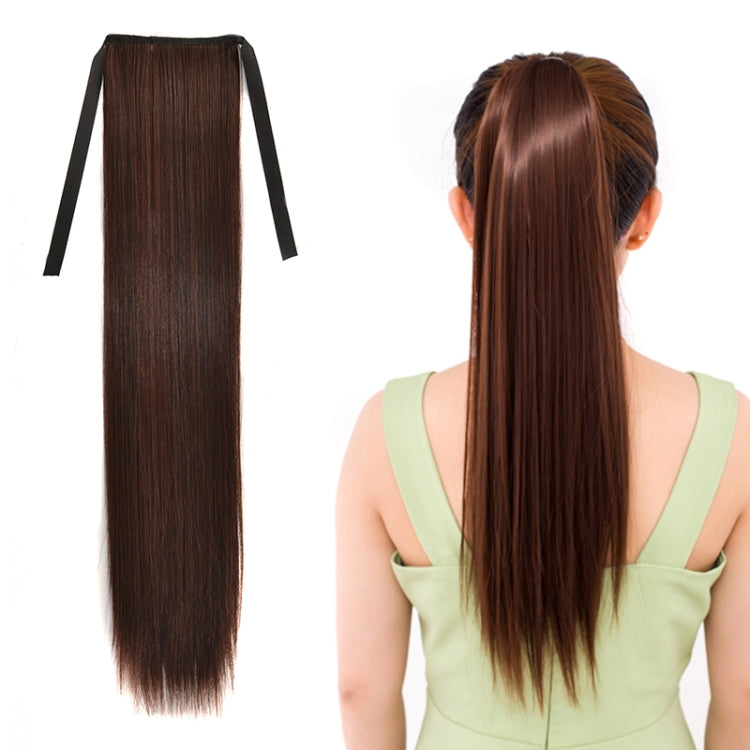Natural Long Straight Hair Ponytail Bandage-style Wig Ponytail for Women，Length: 60cm