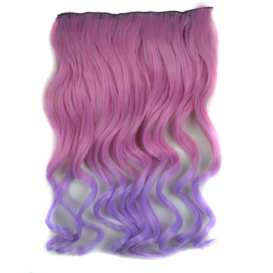 One-piece Seamless Hair Extension Piece Color Gradient Large Wave Long Curling Clip Type Hairpiece