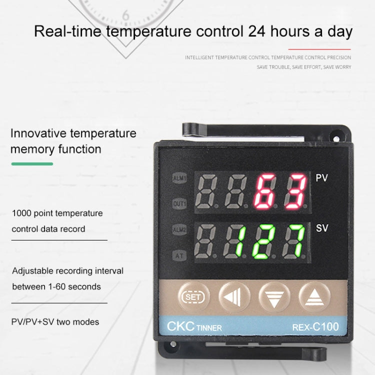 REX-C100 Thermostat + Thermocouple + SSR-60 DA Solid State Module Intelligent Temperature Control Kit