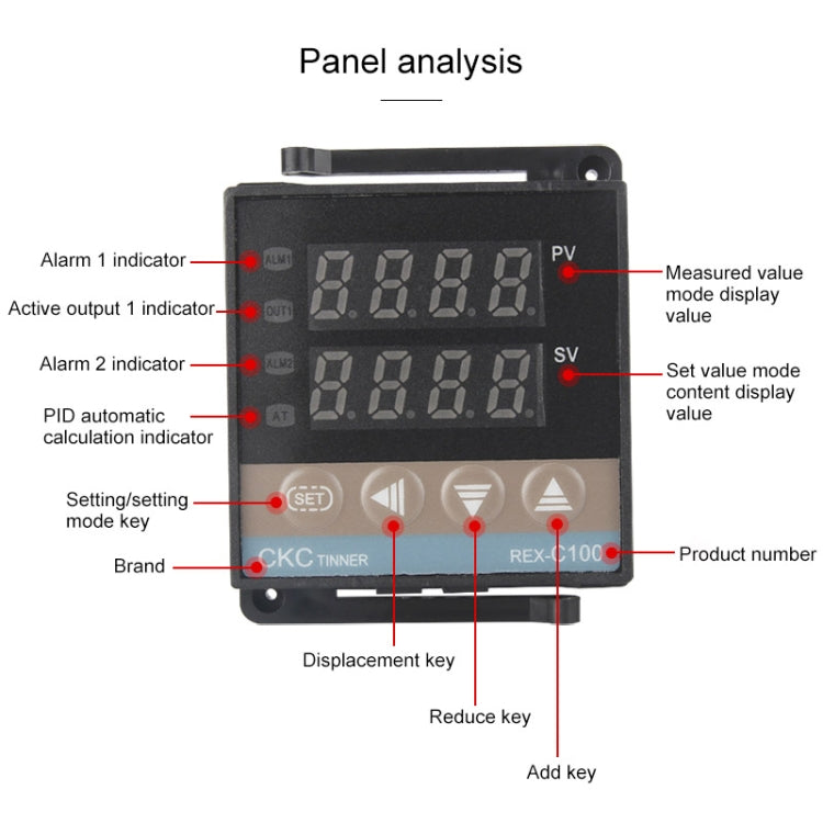 REX-C100 Thermostat + Thermocouple + SSR-100 DA Solid State Module Intelligent Temperature Control Kit