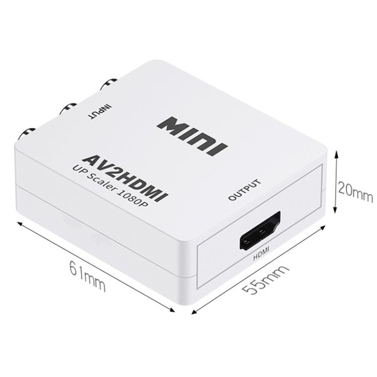 HOWEI HW-2105 Mini AV CVBS/L+R Audio to HDMI Converter Adapter, Support Scaler 1080P