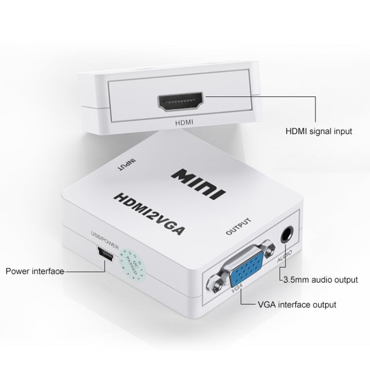 HOWEI HW-2109 Mini HDMI to VGA Video Audio Converter