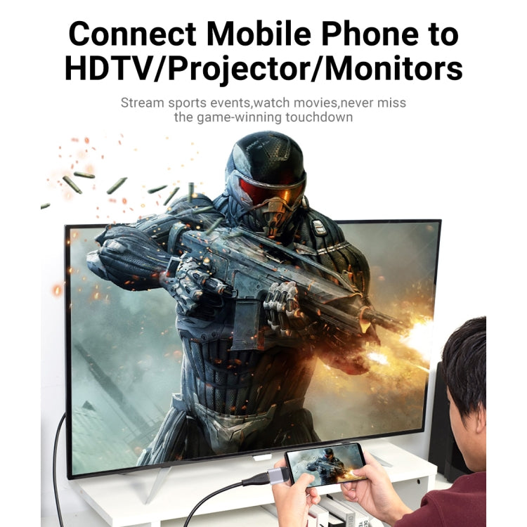 Type-C Male Connector To HDMI Version 2.0 Adapter,Supports 3D Visual Effects