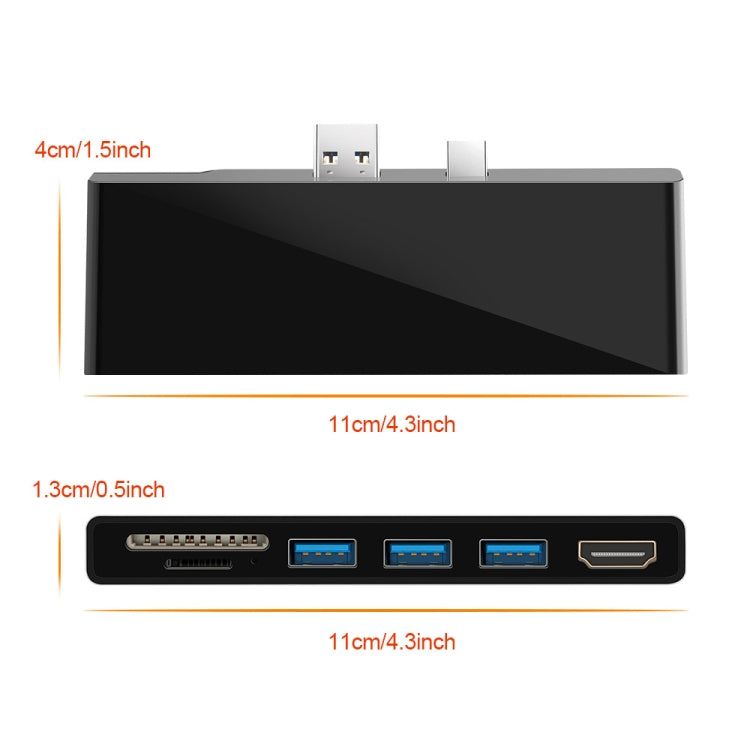 ROCKETEK SK-S5H 3 x USB 3.0 + HDMI + SD / TF Memory Card Reader HUB 4K HDMI Adapter