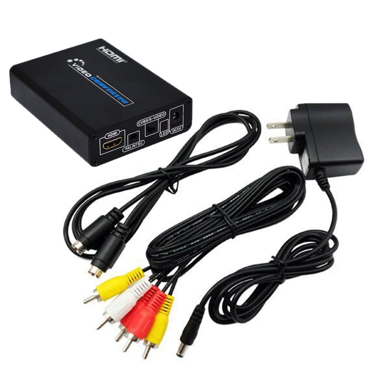HDMI to Composite / AV S-Video Converter RCA CVBS/L/R Video Converter Adapter, EU Plug