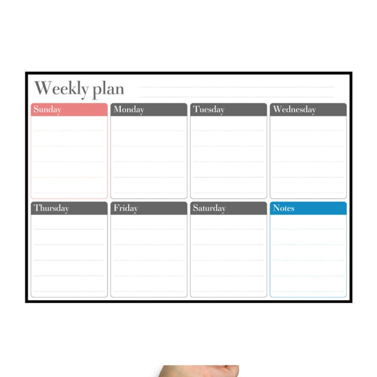 Magnetic Weekly Plan Refrigerator Magnet PET Magnetic Soft Whiteboard, Size: 29.7cm x 42cm