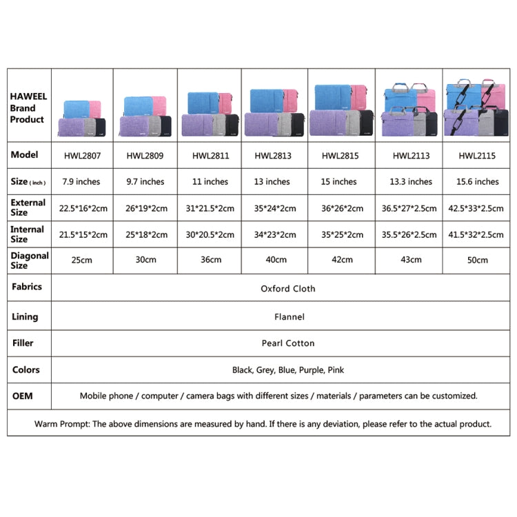 HAWEEL 15-17 inch Laptop Handbag For Macbook, Samsung, Lenovo, Sony, DELL Alienware, CHUWI, ASUS Laptops