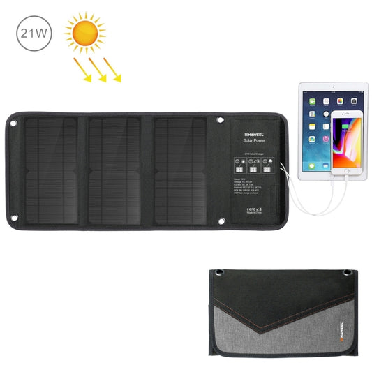 HAWEEL 21W Foldable Solar Panel Charger with 5V 3A Max Dual USB Ports