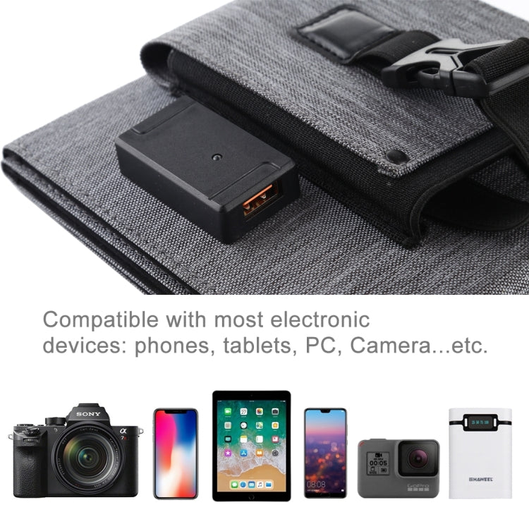 HAWEEL 14W Ultrathin Foldable Solar Panel Charger with 5V / 2.2A USB Port, Support QC3.0 and AFC