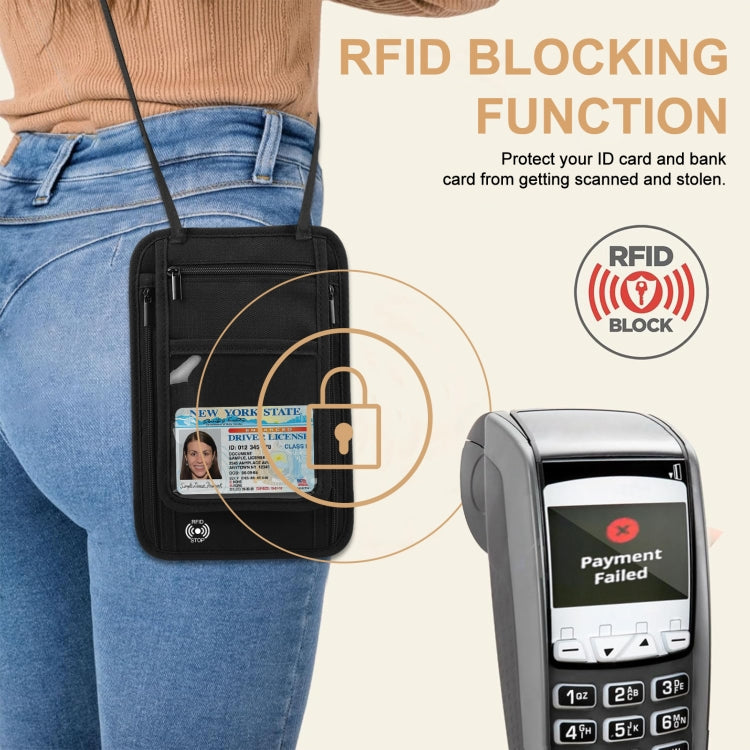 HAWEEL Neck Passport Wallet Bag Document Organizer Credit Cards Case Bag