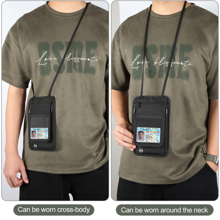 HAWEEL Neck Passport Wallet Bag Document Organizer Credit Cards Case Bag