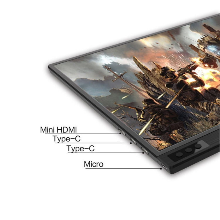 15.6 inch 1080P 178 Degree Wide Angle HD Portable Display Device for Desktop Computer / Game Console / Simultaneous Screen / PS4 / PS3 / XBox, with Mini HDMI & Micro USB & 2 USB-C / Type-C Interfaces