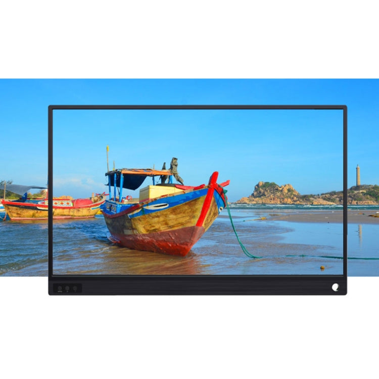 15.6 inch 1080P 178 Degree Wide Angle HD Portable Display Device for Desktop Computer / Game Console / Simultaneous Screen / PS4 / PS3 / XBox, with Mini HDMI & Micro USB & 2 USB-C / Type-C Interfaces