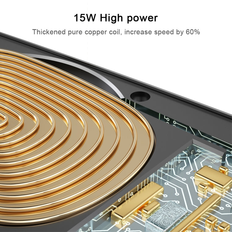 Q2 15W Universal Rotation Infrared Induction Magnetic Car Wireless Charging Mobile Phone Holder with Micro USB + 8 Pin + Type-C / USB-C Magnetic Connector