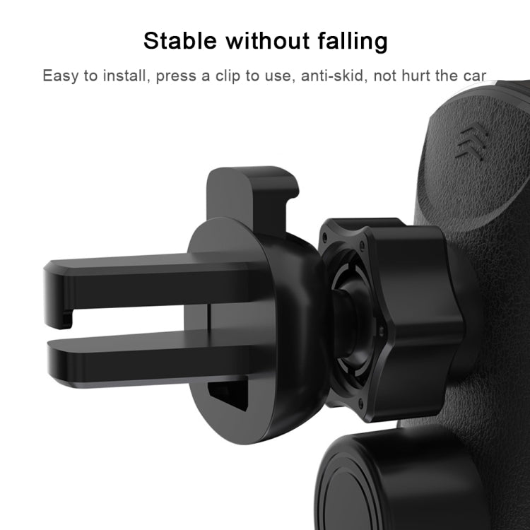 Q2 15W Universal Rotation Infrared Induction Magnetic Car Wireless Charging Mobile Phone Holder with Micro USB + 8 Pin + Type-C / USB-C Magnetic Connector