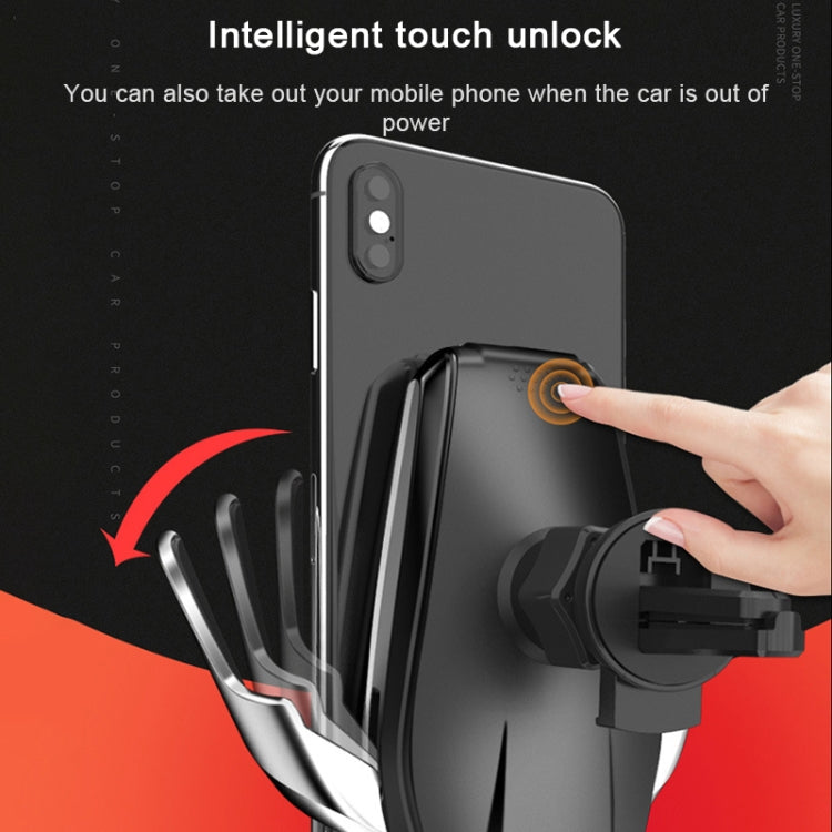 S7 15W QI 360 Degree Rotatable Infrared Induction Car Air Outlet Wireless Charging Mobile Phone Holder for 4.0-6.5 inch Mobile Phones