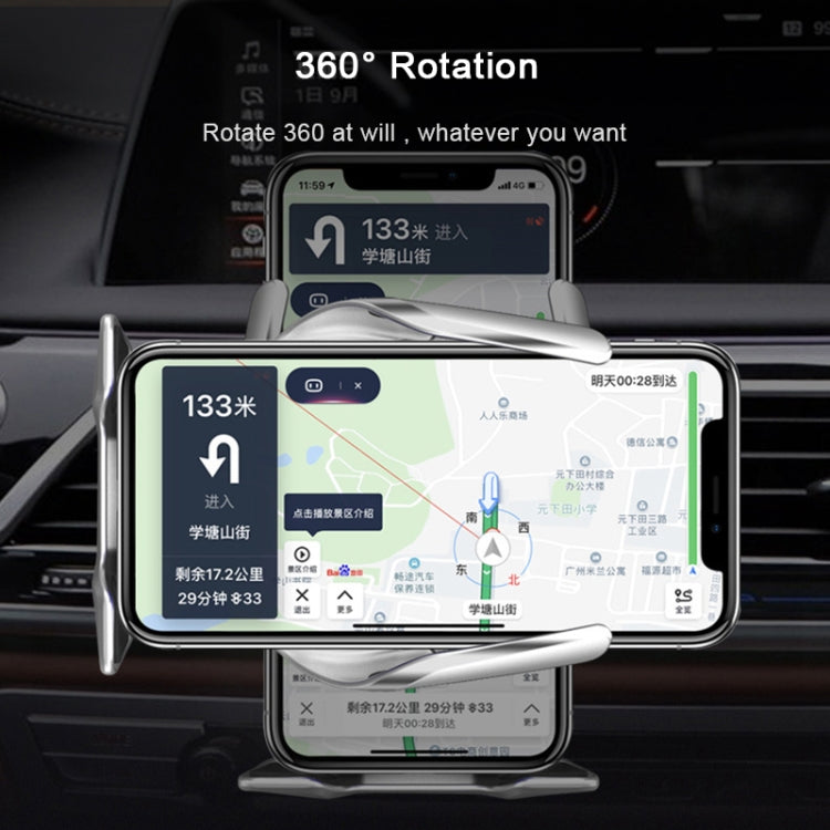 S7 15W QI 360 Degree Rotatable Infrared Induction Car Air Outlet Wireless Charging Mobile Phone Holder for 4.0-6.5 inch Mobile Phones